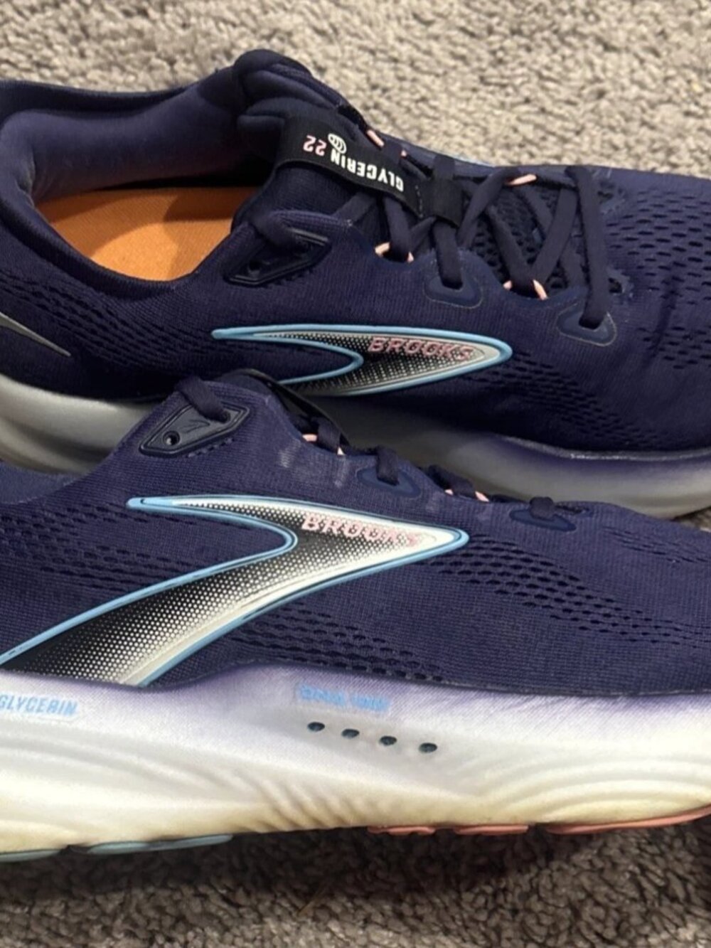 Brooks Glycerin 22 Women's Size 11D Blue Ribbon Peacoat Dianthus Running Shoes